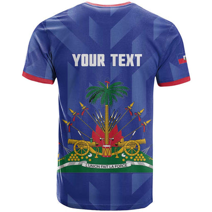 Personalized Haiti Football T-Shirt Les Grenadiers Made History Once Again Blue Color Graphic Tee