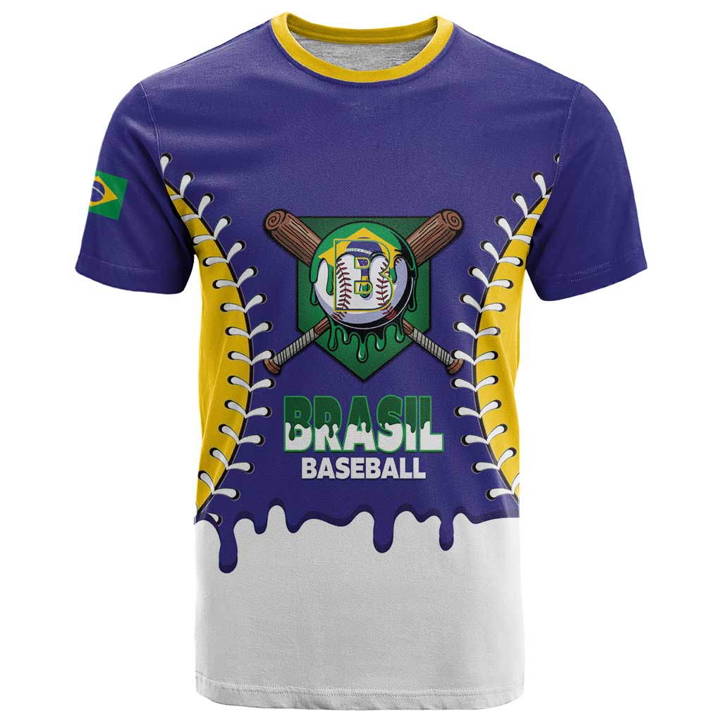 Brazil 2026 Baseball Custom T-Shirt Go Champions Drip Style Graphic Tee