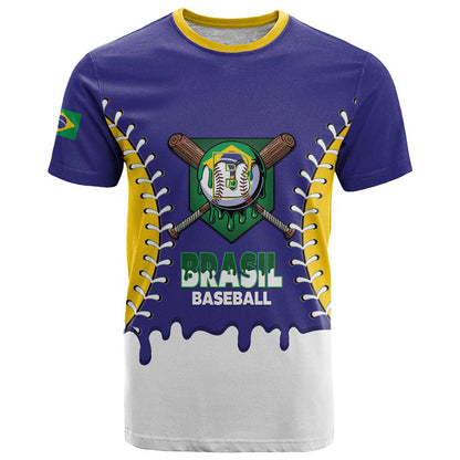 Brazil 2026 Baseball Custom T-Shirt Go Champions Drip Style Graphic Tee