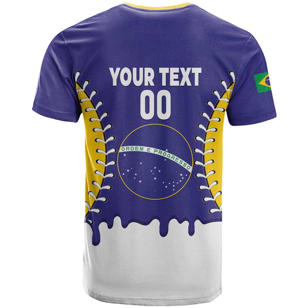Brazil 2026 Baseball Custom T-Shirt Go Champions Drip Style Graphic Tee
