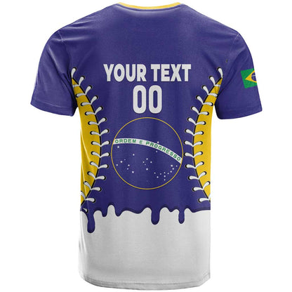 Brazil 2026 Baseball Custom T-Shirt Go Champions Drip Style Graphic Tee
