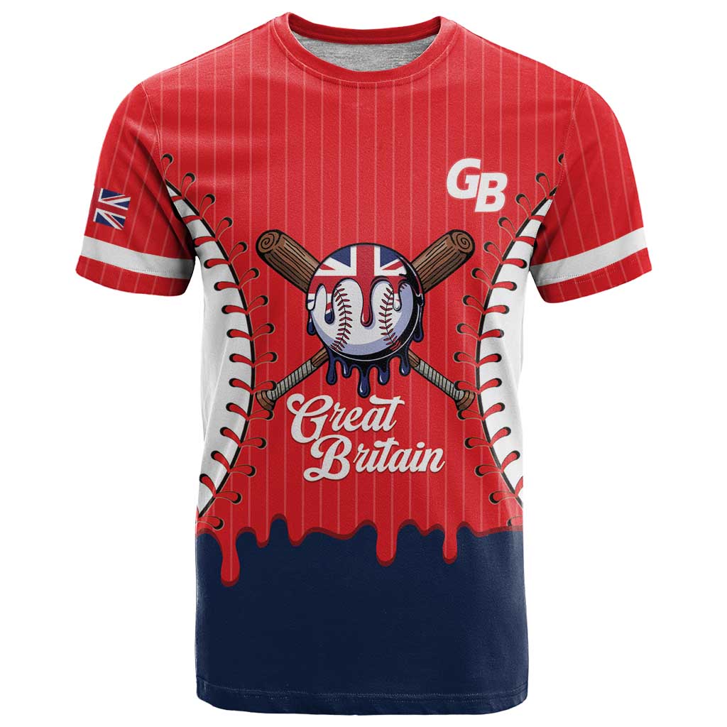 Great Britain 2026 Baseball Custom T-Shirt Go Champions Drip Style Graphic Tee