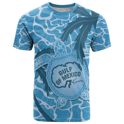 Gulf of Mexico Forever T-Shirt Mexican Turtle Blue Version Graphic Tee