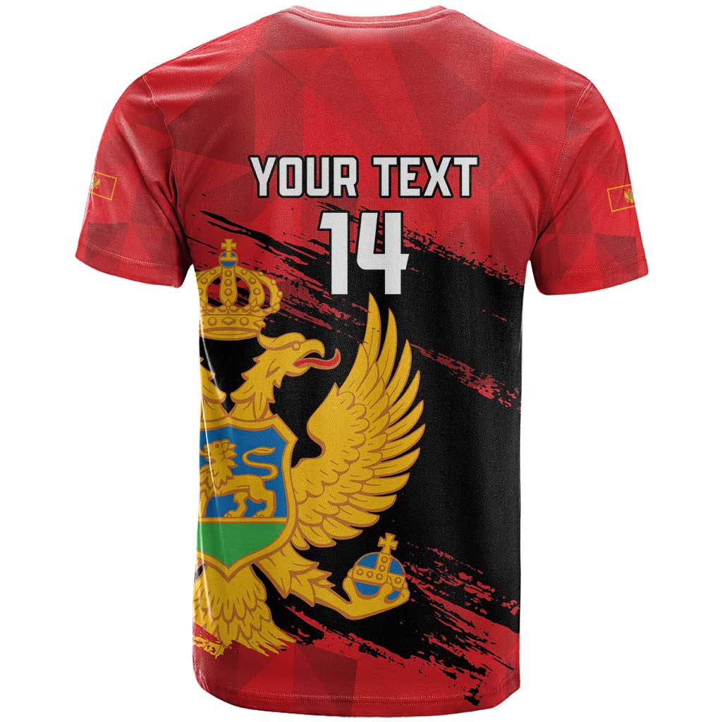 Custom Montenegro Football T-Shirt Hrabri Sokoli Grunge Style Graphic Tee