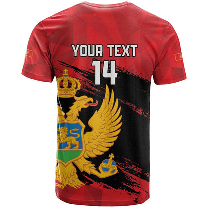 Custom Montenegro Football T-Shirt Hrabri Sokoli Grunge Style Graphic Tee