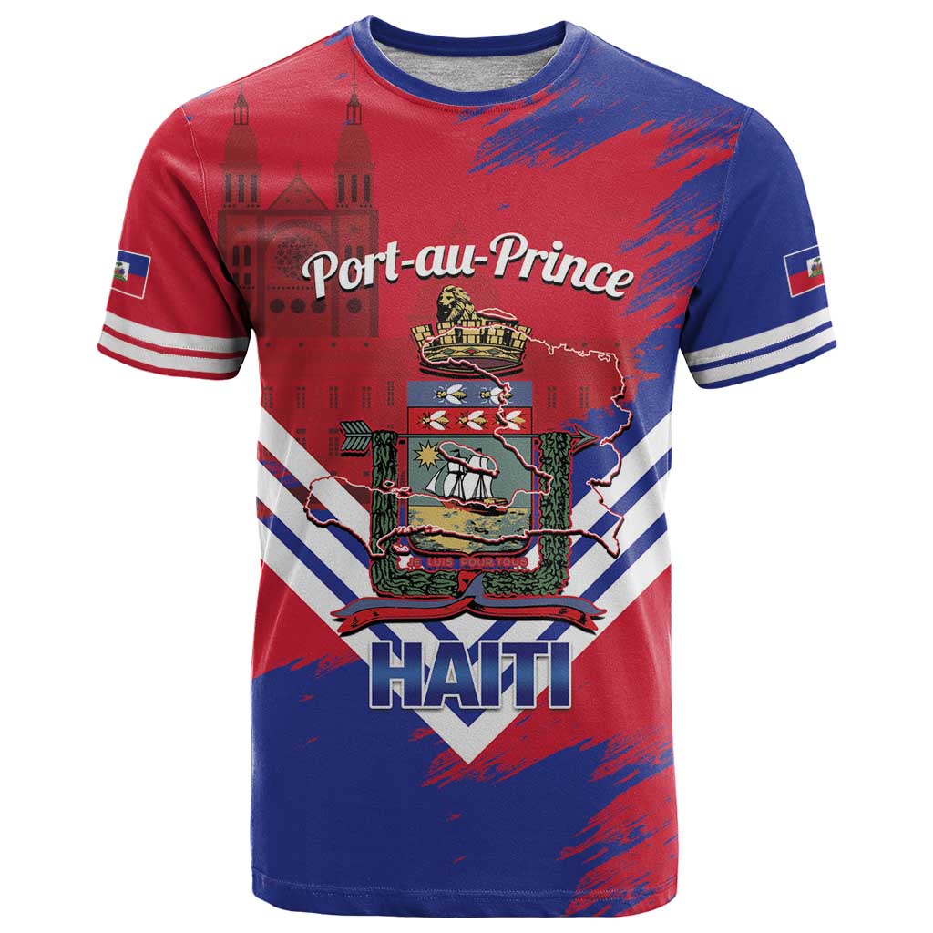 Port-au-Prince Haiti T-Shirt Potoprens Coat of arms Grunge Vibes Graphic Tee