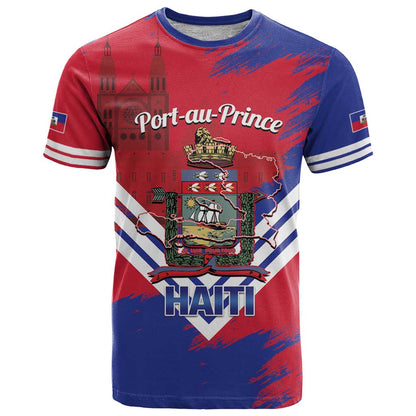 Port-au-Prince Haiti T-Shirt Potoprens Coat of arms Grunge Vibes Graphic Tee