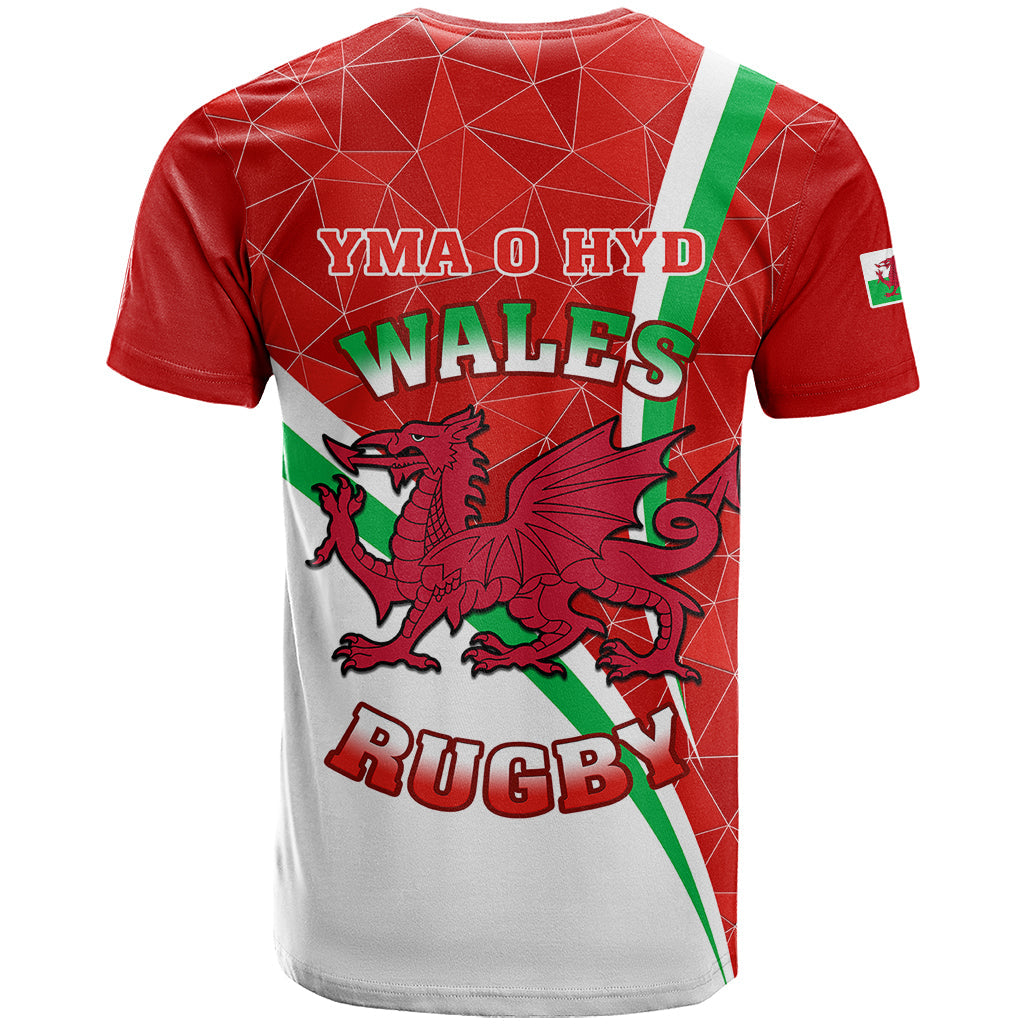 Wales Rugby T-Shirt World Cup Cymru Curve Style Graphic Tee
