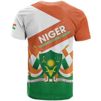 Niger Republic Day T-Shirt Coat Of Arms With Dama Gazelle Graphic Tee