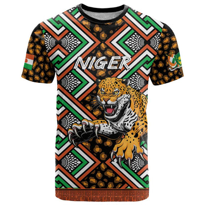 Personalized Niger T-Shirt Leopard Ankara African Pattern Graphic Tee
