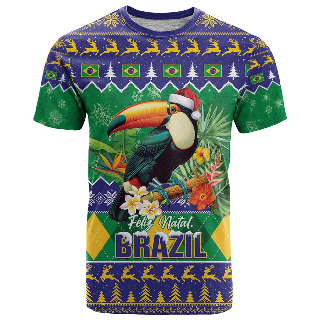 Brazil Christmas T-Shirt Toco Toucan Feliz Natal Graphic Tee