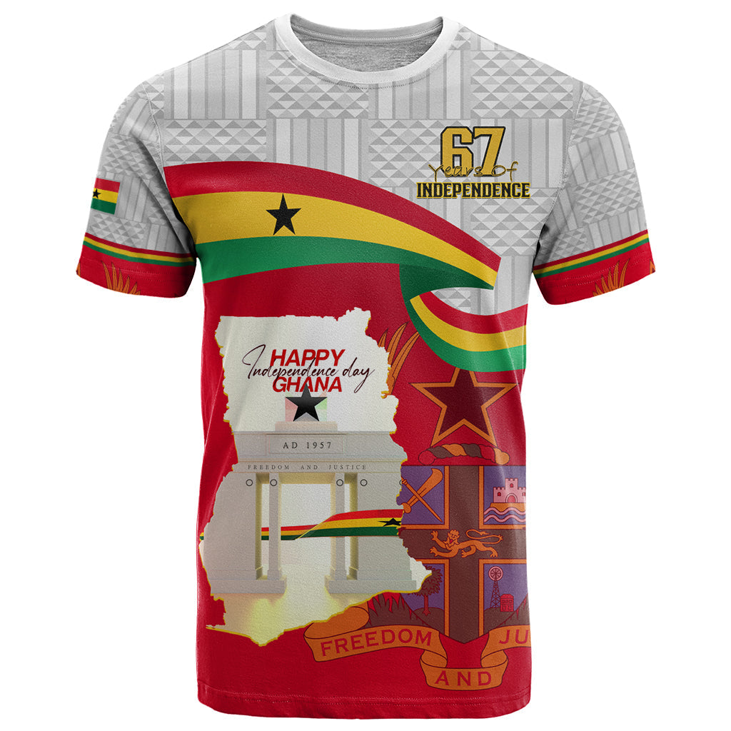 Ghana Independence Day T-Shirt Gana Map Happy 67 Years Anniversary Graphic Tee