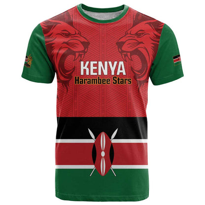 Custom Kenya Football T-Shirt Come On Harambee Stars Graphic Tee