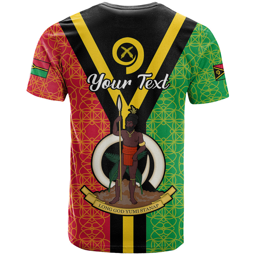 Custom Vanuatu T-Shirt Kava Bowl Mix Sand Drawing Flag Style Graphic Tee