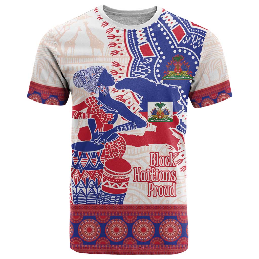 Afro-Haitians Proud T-Shirt Haiti Coat Of Arms Dashiki Graphic Tee