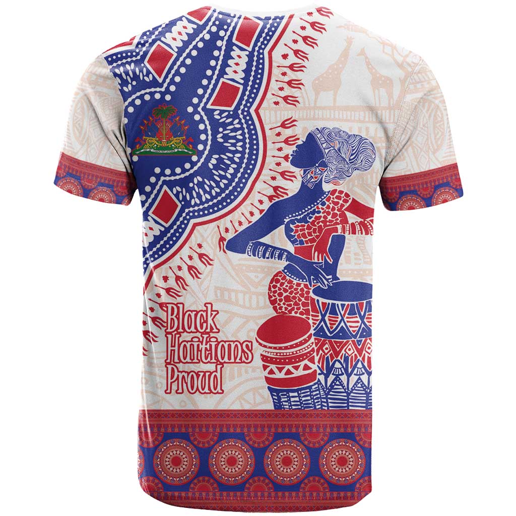 Afro-Haitians Proud T-Shirt Haiti Coat Of Arms Dashiki Graphic Tee