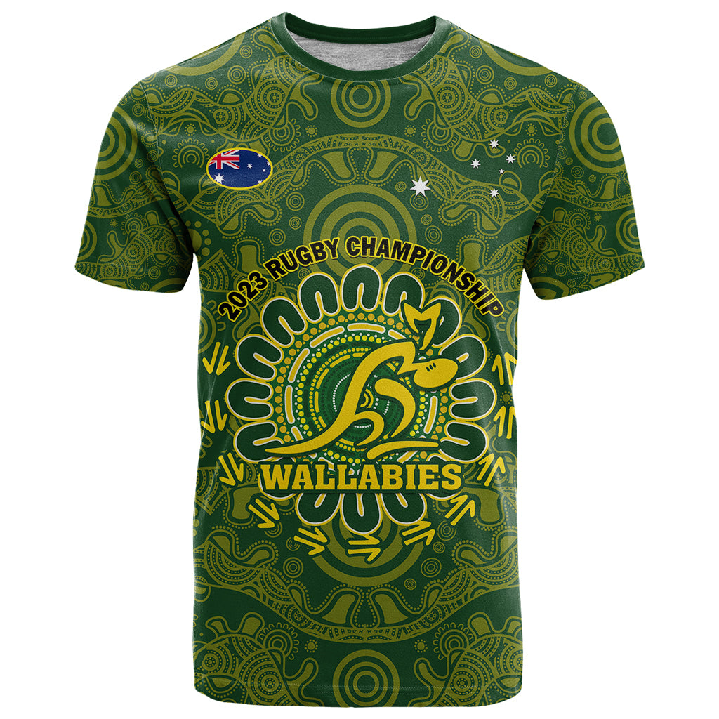 Australia Rugby T-Shirt Wallabies Go Champions Indigenous Art Graphic Tee
