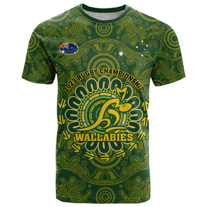 Australia Rugby T-Shirt Wallabies Go Champions Indigenous Art Graphic Tee