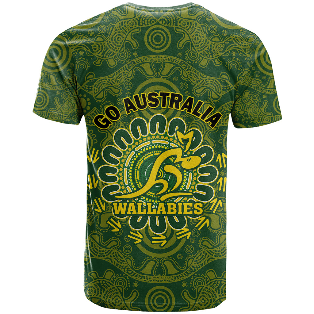 Australia Rugby T-Shirt Wallabies Go Champions Indigenous Art Graphic Tee