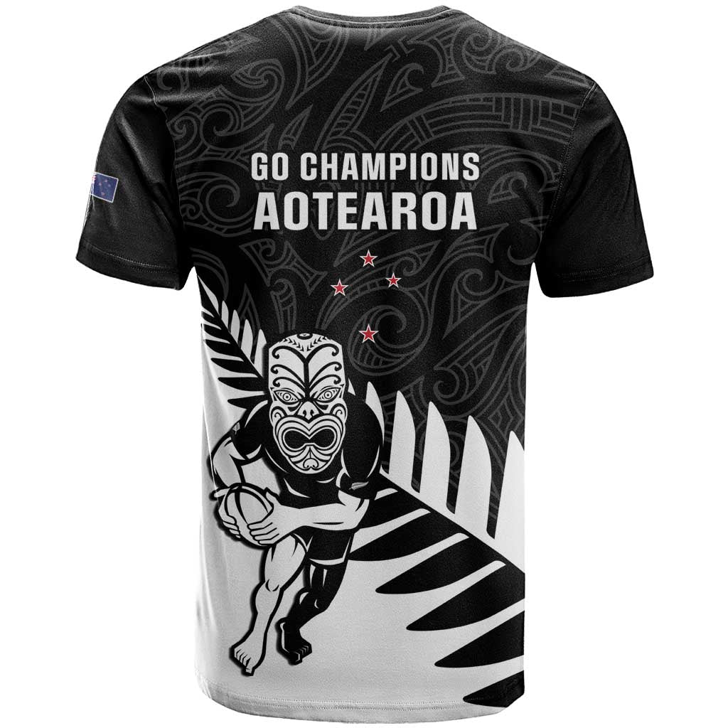 New Zealand Silver Fern Rugby T-Shirt All Black Go Champions Maori Pattern Graphic Tee
