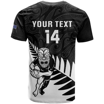 Personalised New Zealand Silver Fern Rugby T-Shirt All Black Go Champions Maori Pattern Graphic Tee