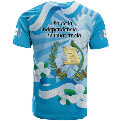 Guatemala Independence Day T-Shirt Since 1821 Coat Of Arms With Tikal Graphic Tee