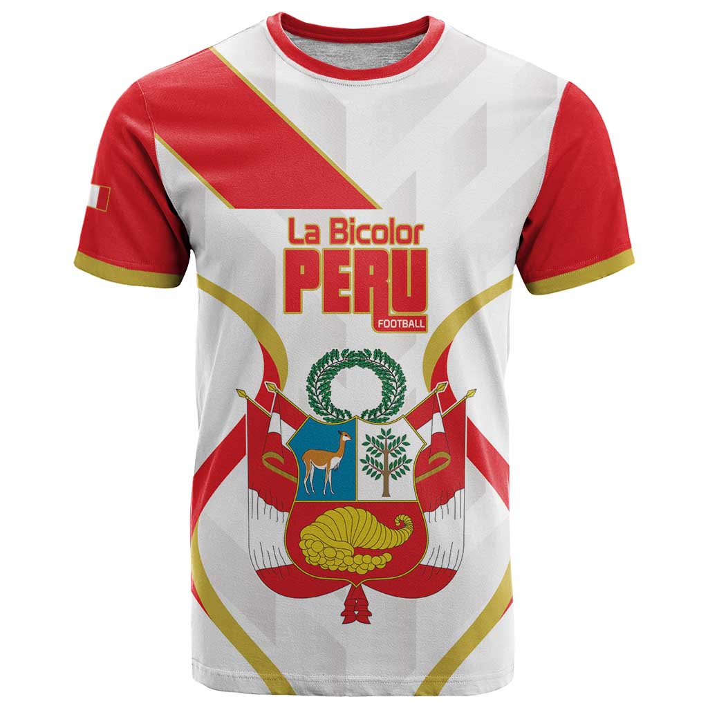 Custom Peru Football T-Shirt Vamos La Bicolor Graphic Tee