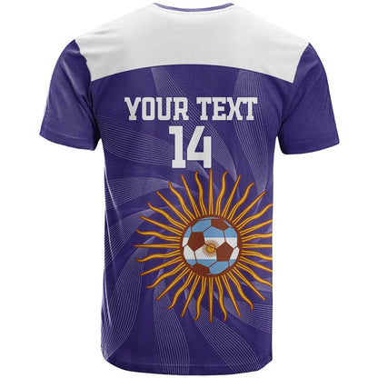 Custom Argentina Football T-Shirt Vamos La Albiceleste Purple Version Graphic Tee