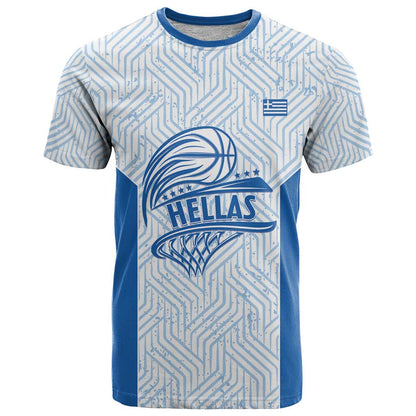 Hellas Basketball Custom T-Shirt Go Greece White Version Graphic Tee