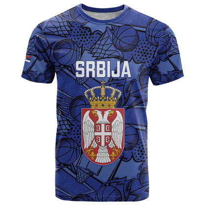 Serbia Basketball Custom T-Shirt Srbija Go Champions Graphic Tee