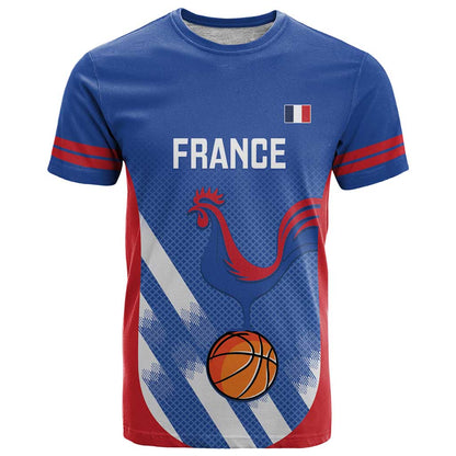 France Basketball Custom T-Shirt Allez Les Bleus Graphic Tee