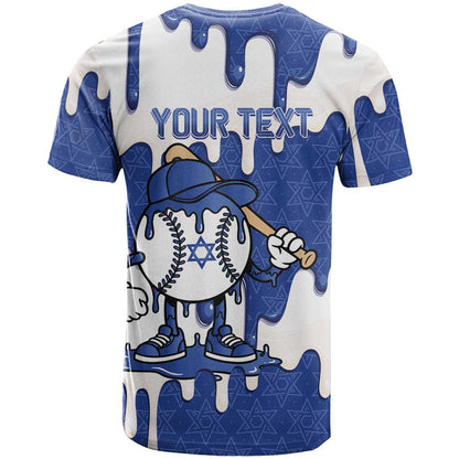 Israel 2026 Baseball Personalised T-Shirt Star of David Pattern Drip Style Graphic Tee