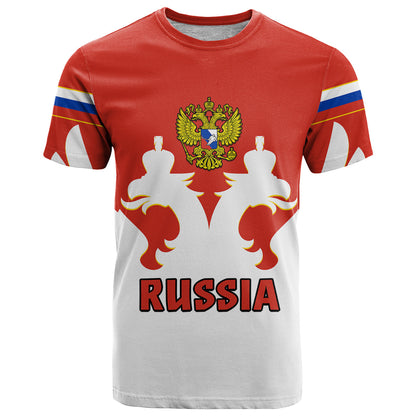 Custom Russia Hockey White Sporty Style T-Shirt Graphic Tee