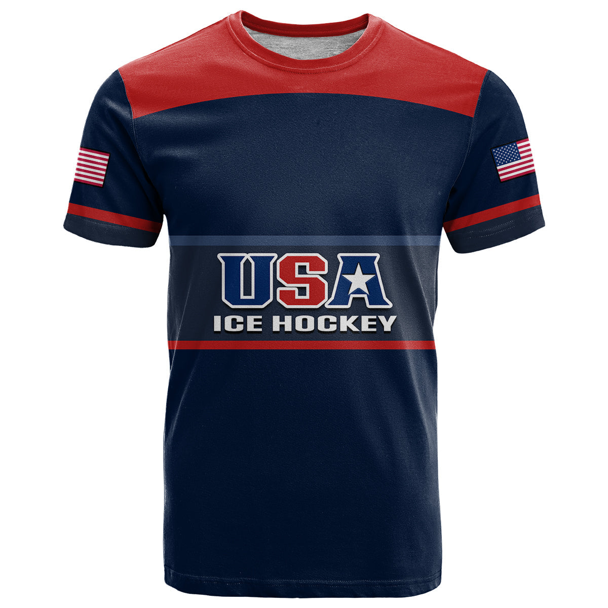 Custom United States Hockey T-Shirt USA Sporty Style Graphic Tee