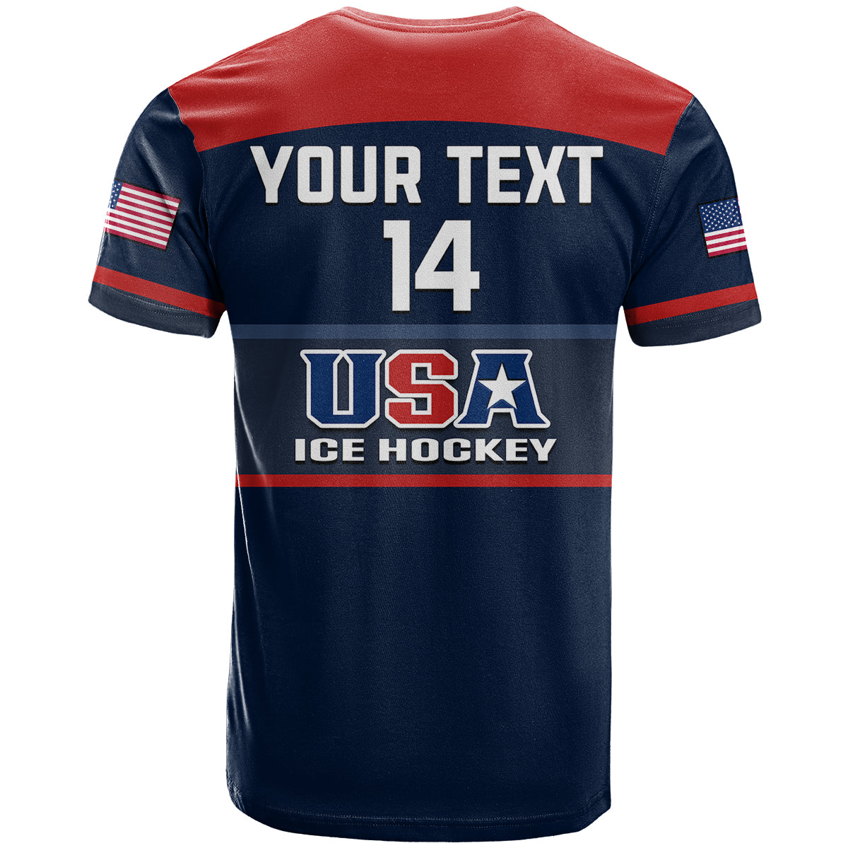 Custom United States Hockey T-Shirt USA Sporty Style Graphic Tee