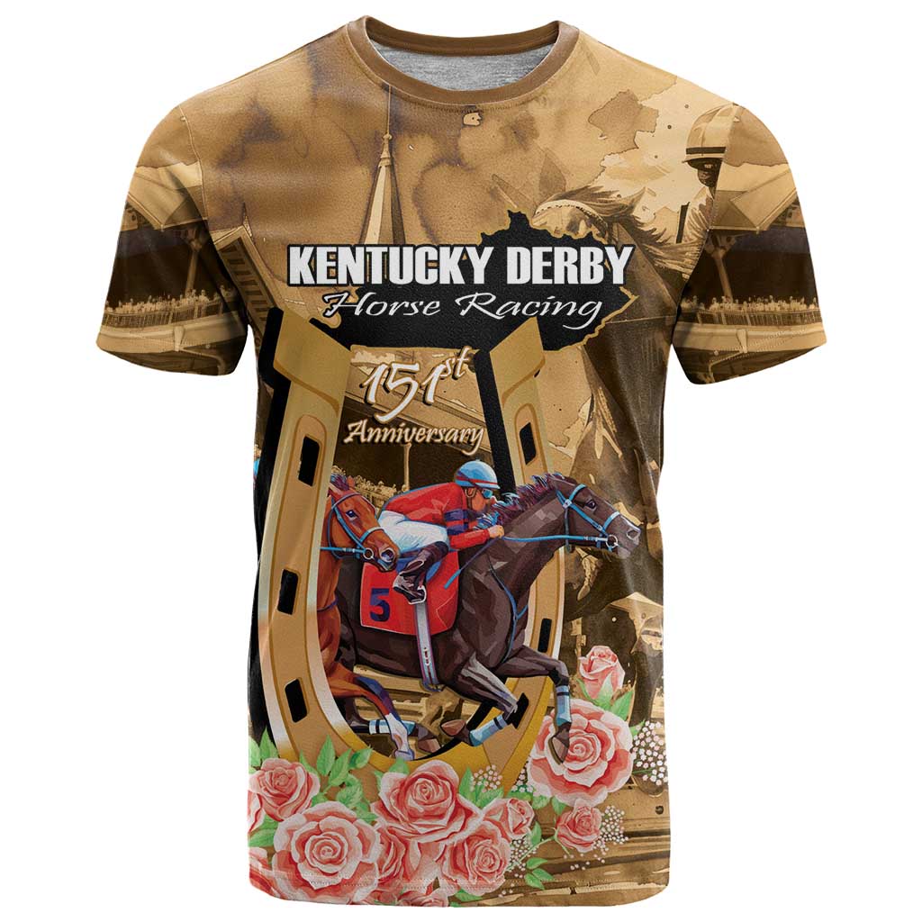 Kentucky Horse Racing T-Shirt 151st Anniversary Race For The Roses Graphic Tee