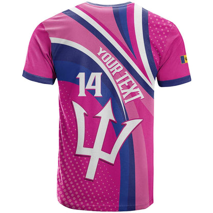 Custom Barbados Royals Cricket T-Shirt Go Champions Tridents Pink Version Graphic Tee