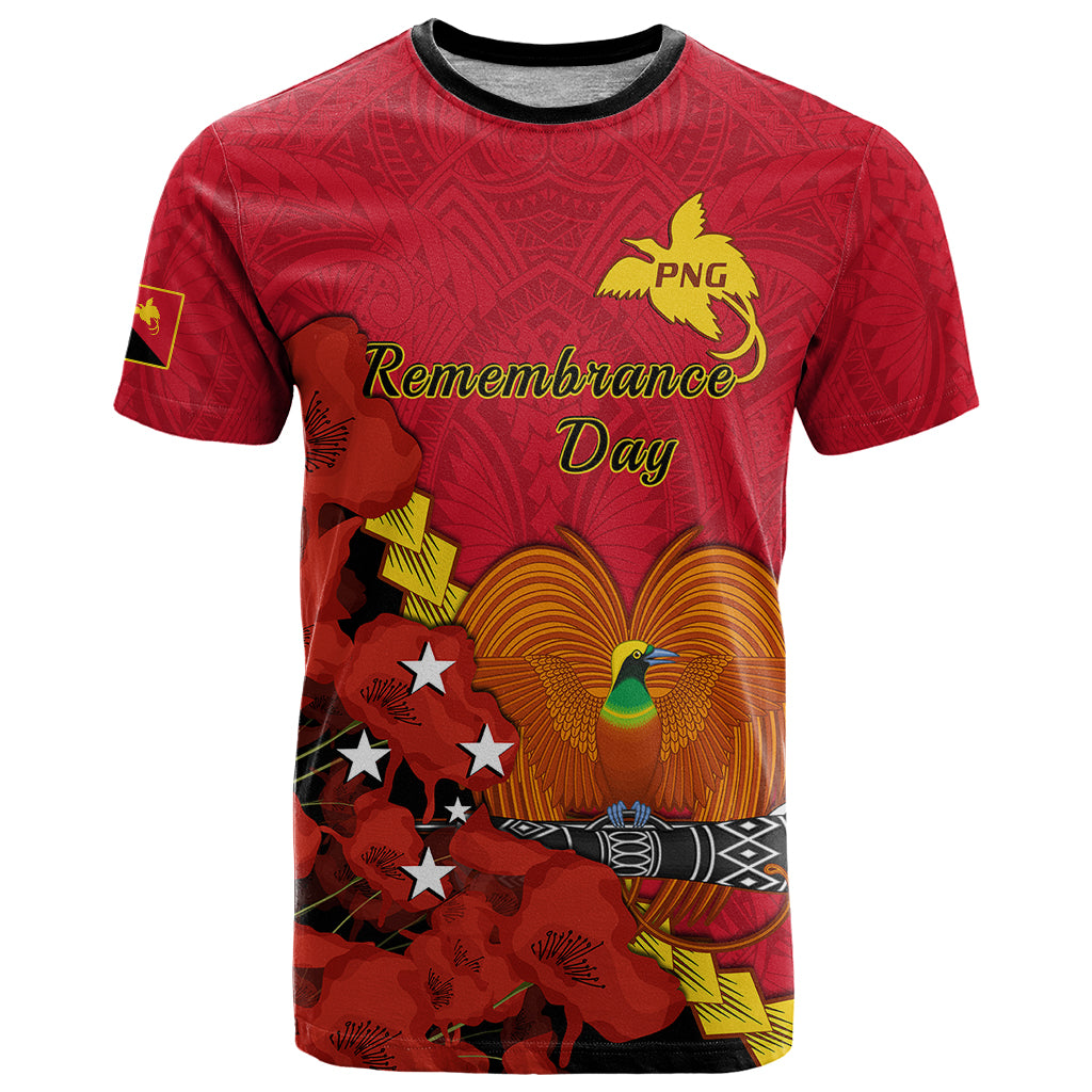 Polynesian Pride Remembrance Day PNG T-Shirt Papua New Guinea We Will Remember Them Graphic Tee