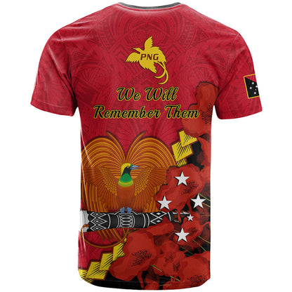 Polynesian Pride Remembrance Day PNG T-Shirt Papua New Guinea We Will Remember Them Graphic Tee