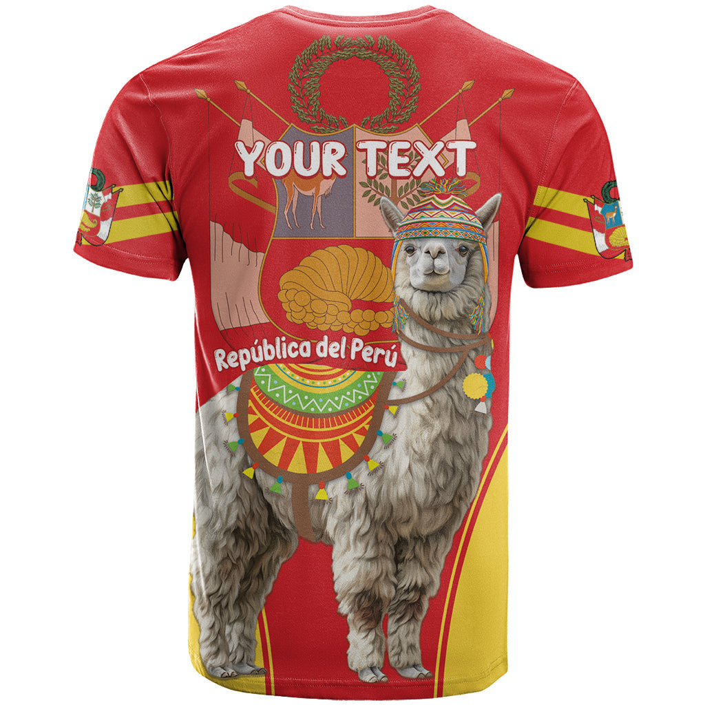 Personalised Peru Independence Day T-Shirt Peruvian Alpaca Feliz 28 de Julio Graphic Tee