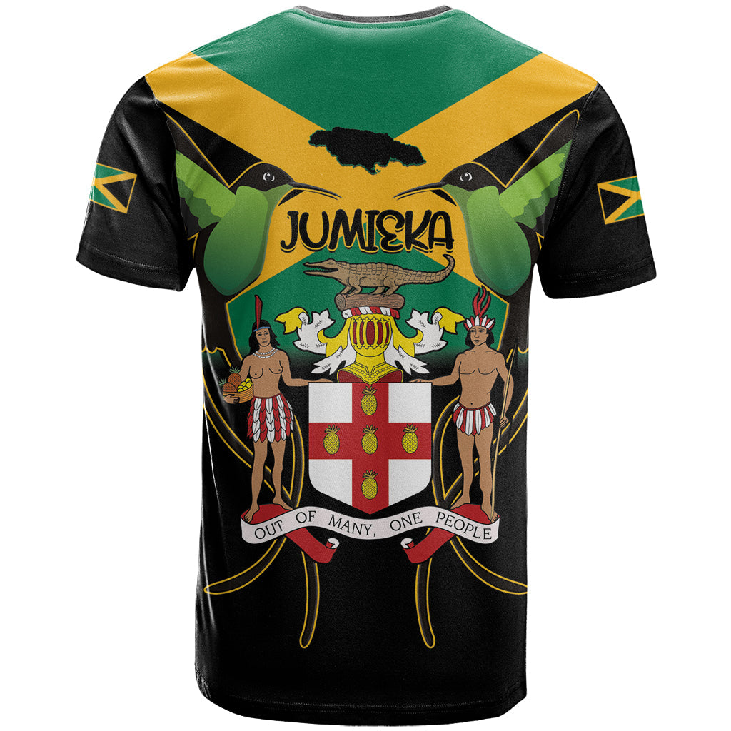 Jamaica Independence Day T-Shirt Jumieka Coat Of Arms Mix Hummingbird Graphic Tee