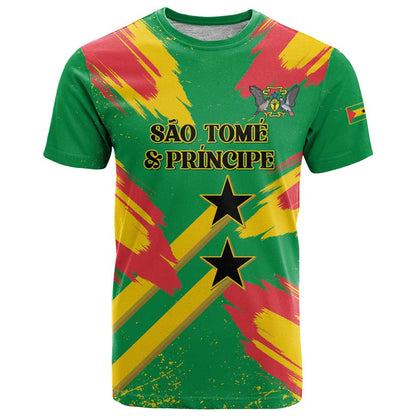 Custom Sao Tome and Principe Football T-Shirt Selecao dos Falcoes e Papagaios Graphic Tee
