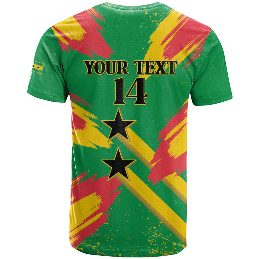 Custom Sao Tome and Principe Football T-Shirt Selecao dos Falcoes e Papagaios Graphic Tee