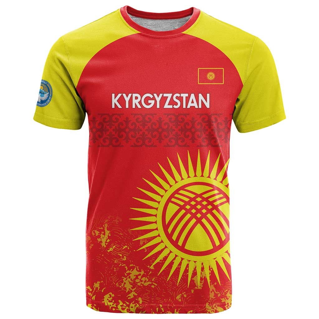Custom Kyrgyzstan Football T-Shirt Go White Falcons Sporty Style Graphic Tee