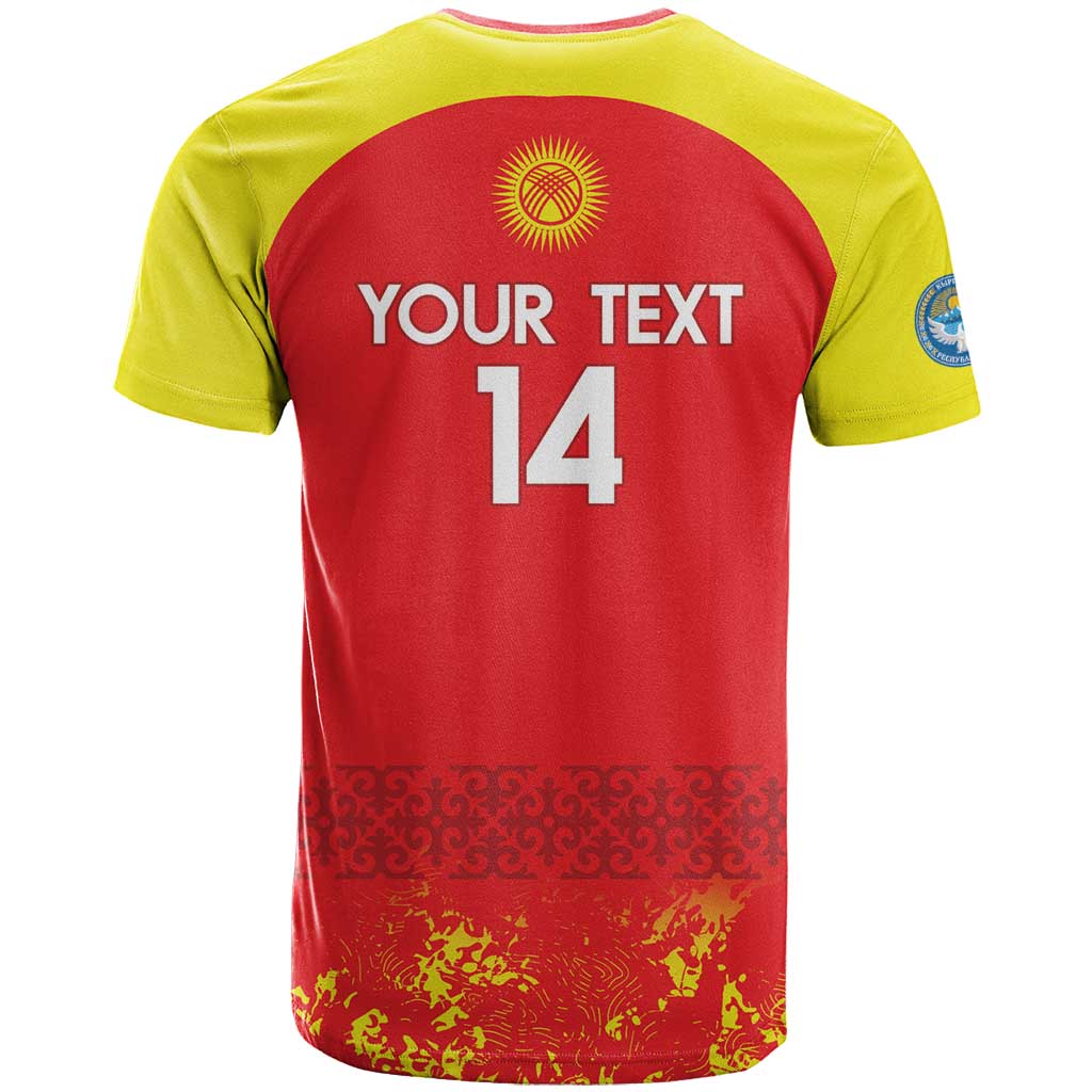 Custom Kyrgyzstan Football T-Shirt Go White Falcons Sporty Style Graphic Tee