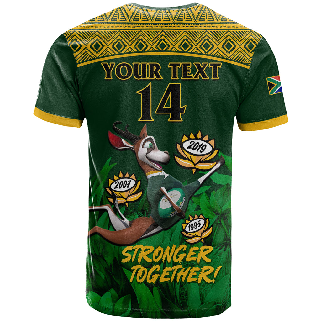 Custom South Africa Rugby T-Shirt Go Bokke World Cup Champions History Graphic Tee