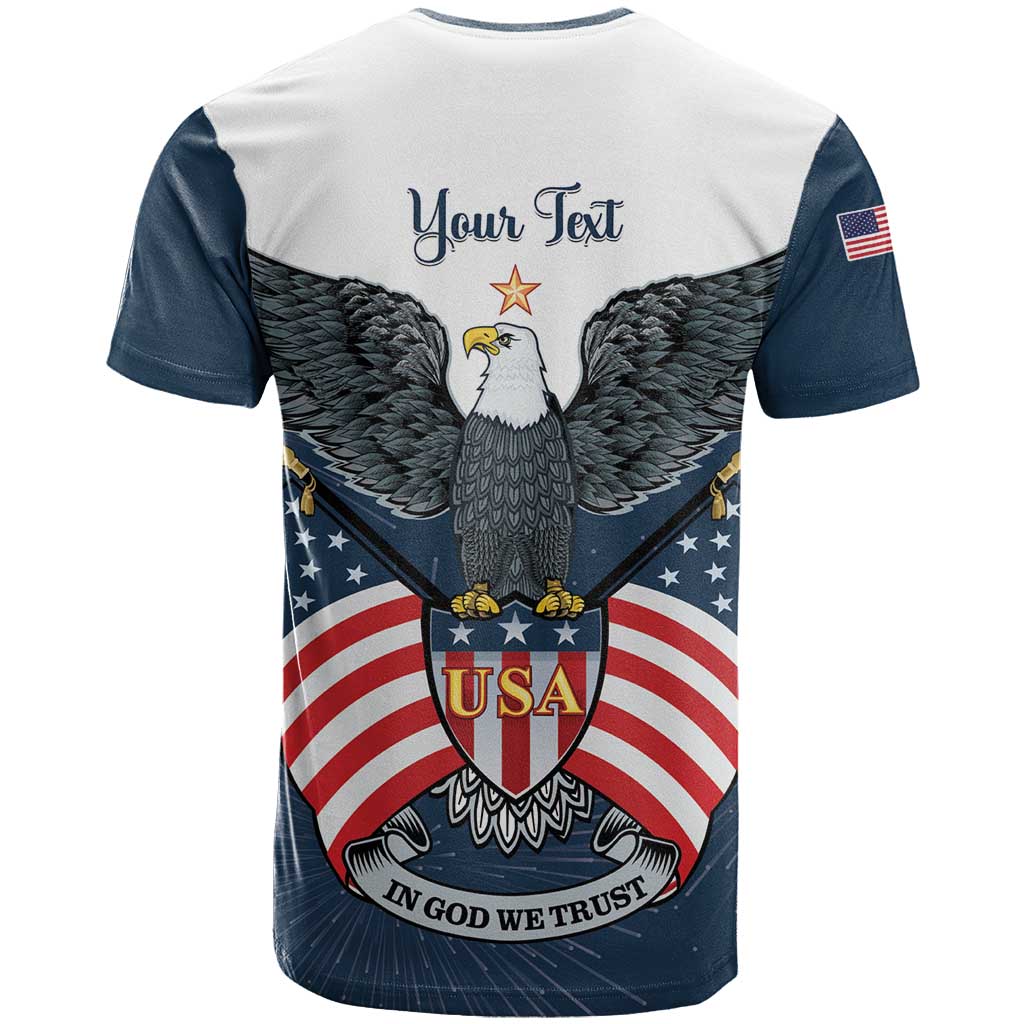 Personalized United States 4th Of July T-Shirt 250 Years Of Freedom USA Power Eagle Graphic Tee