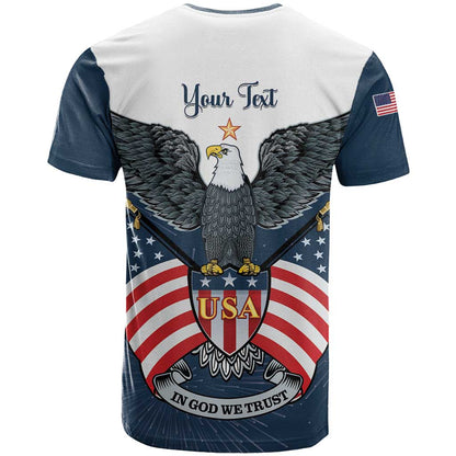 Personalized United States 4th Of July T-Shirt 250 Years Of Freedom USA Power Eagle Graphic Tee