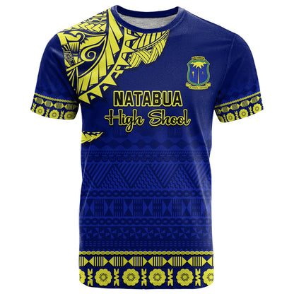 Personalised Fiji Natabua High School T-Shirt Fijian Tapa Pattern Graphic Tee