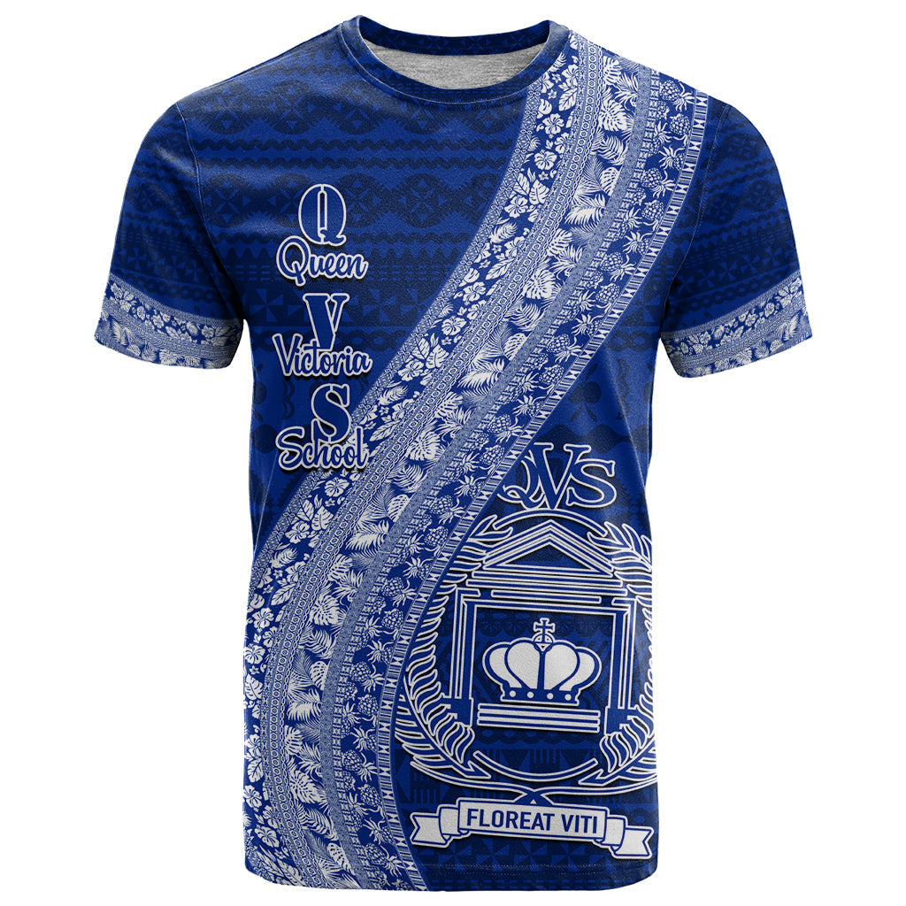 Personalised Fiji Queen Victoria School T-Shirt Fijian Tapa Pattern Graphic Tee
